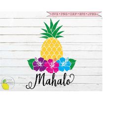 summer svg, beach pineapple svg mahalo aloha hawaii svg hibiscus flower tropical vacation svg files for cricut downloads