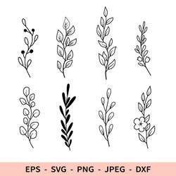 floral branch svg tree leaves file for cricut leaf dxf set bundle leaves svg eucalyptus leaves cricut