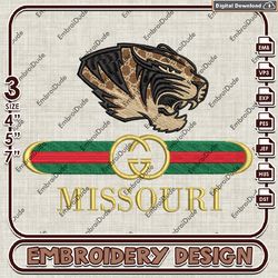 ncaa missouri tigers gucci embroidery files, ncaa teams embroidery designs, ncaa missouri tigers machine embroidery