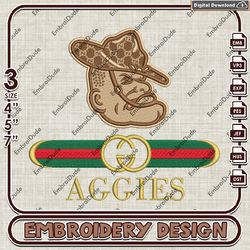 ncaa texas am aggies gucci emb files, ncaa teams embroidery designs, ncaa texas am aggies machine embroidery