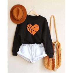 basketball heart sweatshirt, baseball lover sweatshirt, basketball mom sweatshirt, love basketball sweatshirt,love sweat