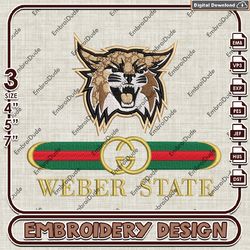 ncaa weber state wildcats gucci emb files, ncaa teams embroidery design, ncaa weber state wildcats machine embroidery