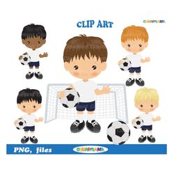 INSTANT Download. Soccer boy clip art.  Personal and commercial use. S_14.