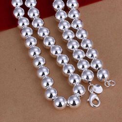 hollow bead ball plated necklace