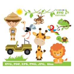 INSTANT Download. Safari animals svg cut file. Csaf_6. Personal and commercial use.
