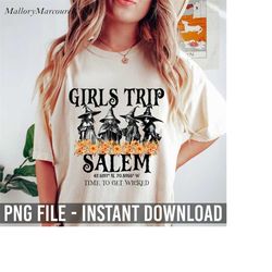 girl's trip salem time to get wicked halloween png, retro halloween png, salem massachusetts png, sanderson sisters png,