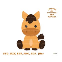 instant download. commercial license is included! cute sitting horse cut files and clip art. f_21_h_1.