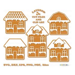 instant download. gingerbread house layered svg. gh_4. personal and commercial use.