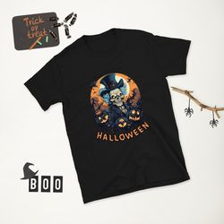 spooktacular cartoon crew tee - halloween vector design t-shirt