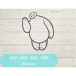 baymax svg laser cut file, big hero 6 baymax download digital file - svg, dxf, pdf, and png