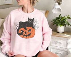 pumpkin cat shirt halloween sweatshirt, funny halloween shirt,halloween shirt, cat shirt, ghost shirt, halloween cat shi