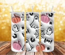 3d inflated halloween tumbler png, halloween tumbler png, personalized tumbler, travel mug, 20oz skinny tumbler png