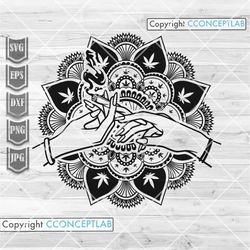 Passing Joint svg | Cannabis Mandala Clipart | Marijuana Cut File | Rolling Joint dxf | 420 Kush Life Shirt png | High R