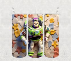 toy story buzz lightyear 3d wooden skinny tumbler 20oz wrap png, sublimation design, disney png, png file