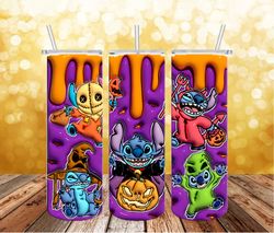 inflated cartoon halloween tumbler design png, 3d spooky vibes tumbler wraps 20oz skinny sublimation, 3d puffy design