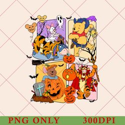 winnie the pooh halloween day png, pooh skeleton png, pooh trick or treat, disney spooky png, disney halloween party png