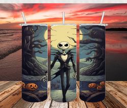 jack skellington 3d skinny tumbler 20oz wrap png, sublimation designs, halloween tumbler design, png file