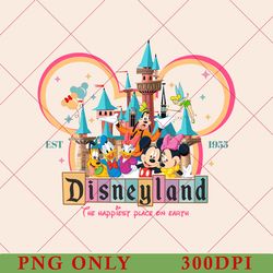 vintage disneyland est 1955 png, mickey and friends png, disney aesthetic png, disney world png, disney family digital