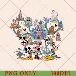 disneyland resort happiest place on earth vintage png, magic kingdom holiday wdw png, disney family birthday gift png