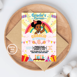 personalized file gracie's corner birthday invitation | gracie's printable | gracies corner invite | invite instant