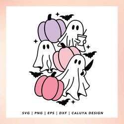 cute ghost svg | cute halloween svg | halloween seamless pattern svg | retro halloween svg | spooky svg | svg for cricut