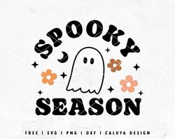 spooky season svg | cute ghost svg | retro halloween svg | hippie ghost svg | kids halloween svg | free svg for cricut,