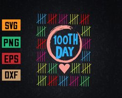 100 days smarter counting tally marks 100th day of school svg, eps, png, dxf, digital download