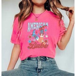 comfort colors american babe shirt,all american babe shirt,4th of july shirt,fourth of july retro western babe shirt