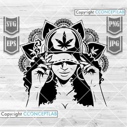 sexy curly hair smoking weed svg | pretty high rasta dope diva clipart | rolling joint blunt dxf | cannabis queen stenci