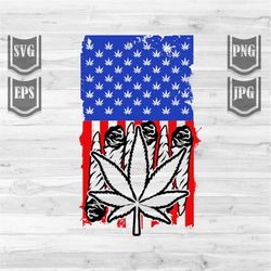 us cannabis flag svg file || usa weed flag illustration || us marijuana flag svg || cut files