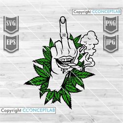 smoking joint fvck you hand svg | weed life clipart | cannabis cutfile | marijuana stencil | dope rasta 420 stencil | st