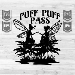 puff puff pass svg | weed fairies clipart | smoking joint cutfile | cannabis pop culture dxf | marijuana kush life stenc