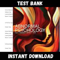 instant pdf download - all chapters - abnormal psychology 6th canadian edition flett test bank