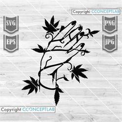 sexy hand cannabis svg | weed palm cutfile | smoking joint clipart | rasta shirt png | 420 stencil | high stoner dope dx