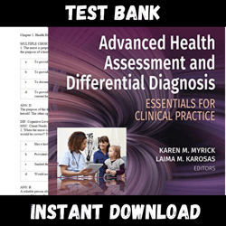 instant pdf download - all chapters - advanced health assessment and differential diagnosis essentials 1st edition myrick test bank