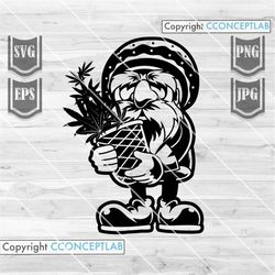 rasta oldman with pot svg | marijuana stencil | cannabis shirt png | smoking joint dxf | weed life cutfile | kush stoned