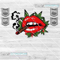 sexy dripping lips smoking joint || svg file || smoking weed svg || smoking cannabis svg | marijuana svg | weed svg | ca