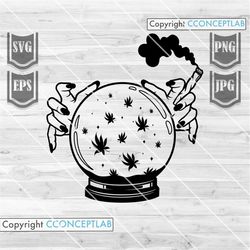 cannabis ball svg | marijuana cutfile | celestial 420 shirt png | dope mystical dxf | smoking joint clipart | rasta weed