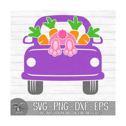 easter truck - instant digital download - svg, png, dxf, and eps files included! back of truck, easter bunny