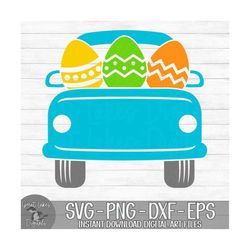 easter truck - instant digital download - svg, png, dxf, and eps files included! back of truck, easter eggs