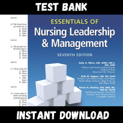instant pdf download - all chapters - essentials of nursing leadership and management, 7th edition weiss test bank
