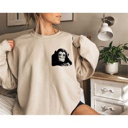 monkey sweatshirt,monkey lover shirt, animal lover shirt, forest animal tee, monkey tshirt,cute animal t shirt, monkey g