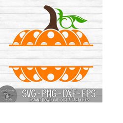 polka dot pumpkin split monogram name frame - halloween, fall, autumn - instant digital download - svg, png, dxf, and ep