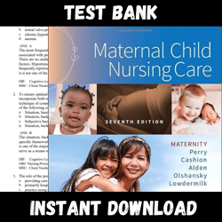 instant pdf download - all chapters - maternal child nursing care 7th edition by shannon e. perry, marilyn j. hockenberry, mary catherine cashion complete guide 2022 test bank