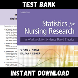 instant pdf download - all chapters -  solution manual for statistics for nursing research a workbook for evidence-based practice, 3rd edition, susan grove  test bank