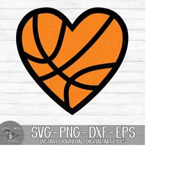 basketball heart - instant digital download - svg, png, dxf, and eps files included!