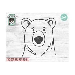 bear svg file, bear cut file, animal face, cute bear svg, bear face svg, animal svg file, animal face, woodland svg file