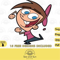 vector timmy turner svg clip art files, fairly odd parents, ears, digital, download, tshirt cut file svg iron on, transf