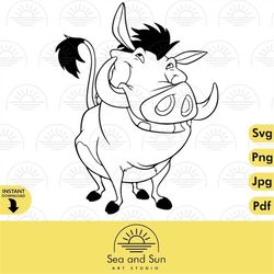 the lion king pumba vector svg, pumba disneyland ears svg, png  the lion king  clip art files for cricut jpg clipart ear