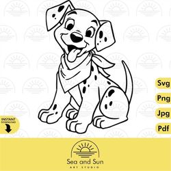 101 dalmatians dog svg clip art files, dalmatians head, disneyland ears, digital, download, tshirt, cut file, svg, iron